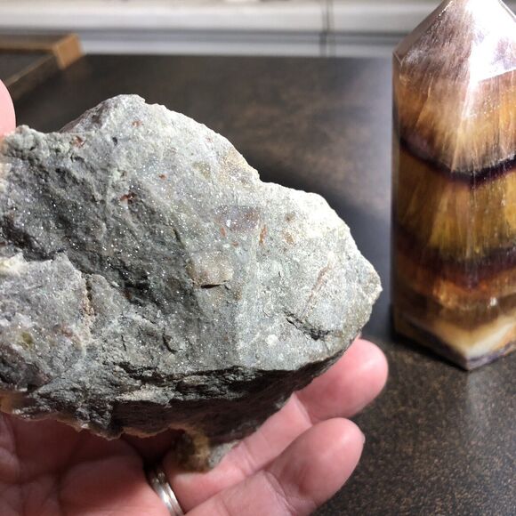 Fluorite Energy Trio: Green, Yellow, & Purple Banded Crystals for Calm & Energy - Picture 6 of 11